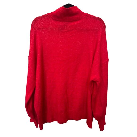 ModCloth Red Mock Neck Pullover Sweater Red Holiday Women's Size 1X NWT - Picture 2 of 5